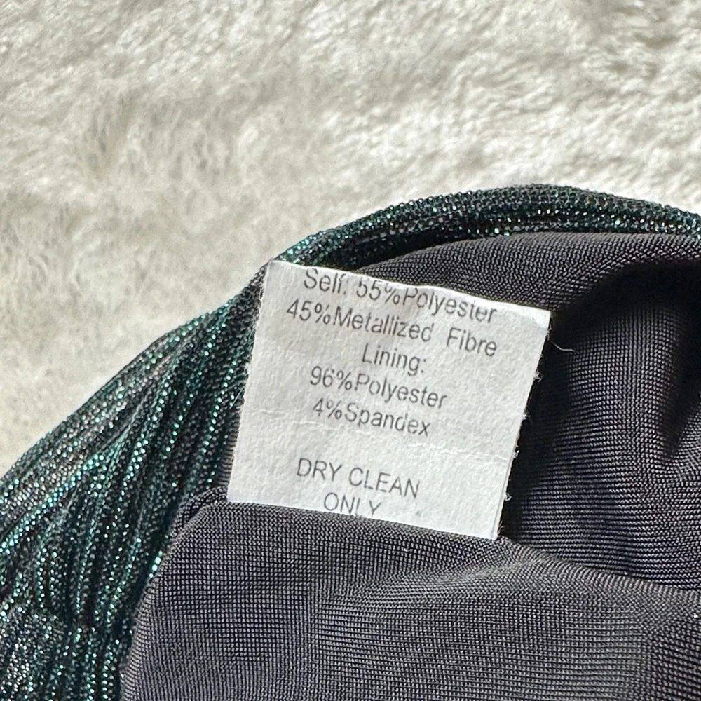 NWT Bailey 44 Kha Emerald Metallic Shimmer Ruched Long Sleeve Dress XL MSRP $228